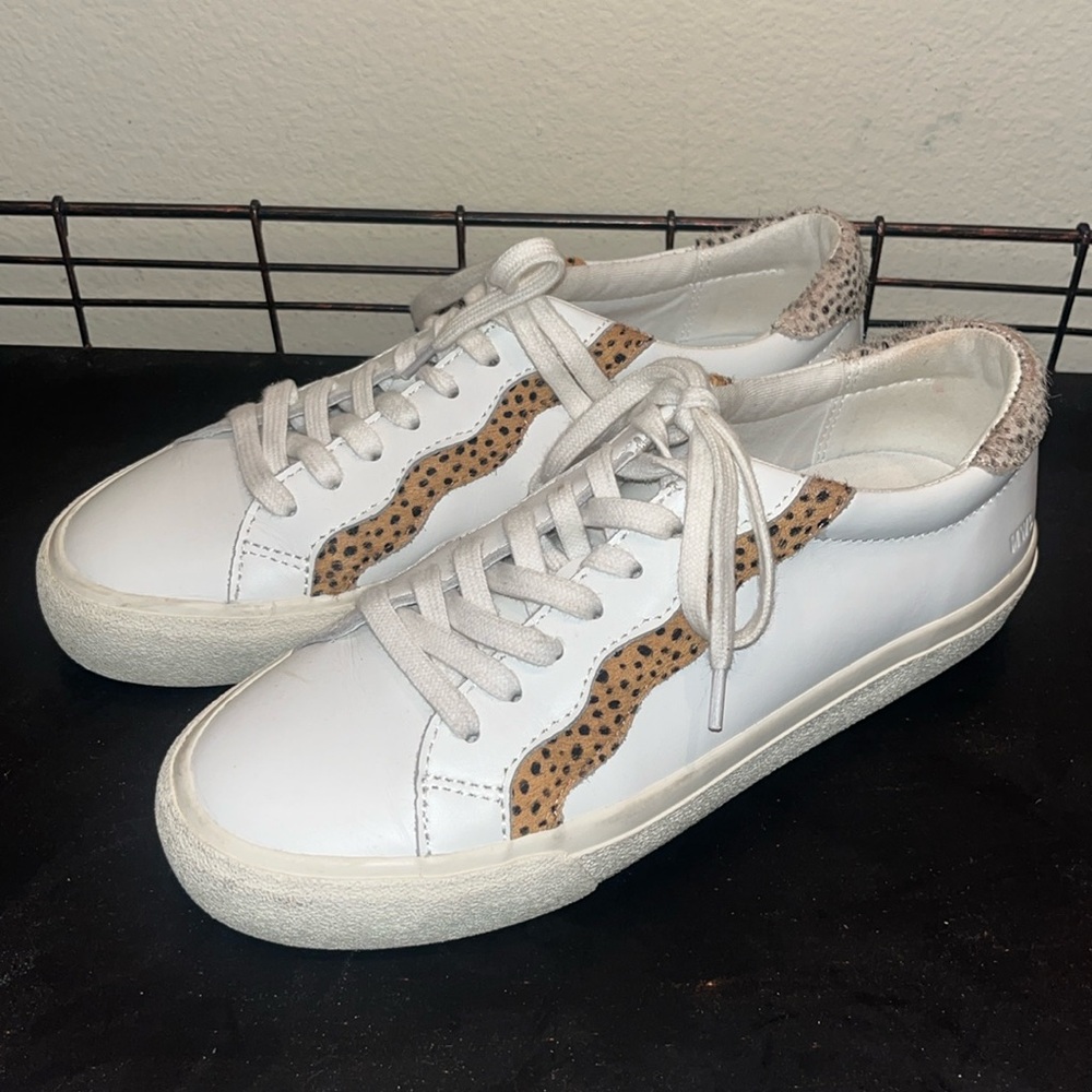 Madewell MWL Sidewalk Low-Top‎ Sneakers in Leather and Calfhair Women’s Size 7.5